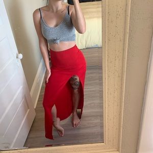 maxi skirt with slit